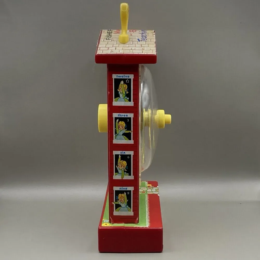 Fisher Price Teaching Clock Music Box Retro Mattel 2009 Reissue Of Classic 1968